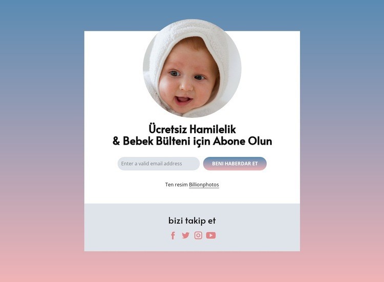 Ücretsiz hamilelik ve bebek bülteni HTML5 Şablonu