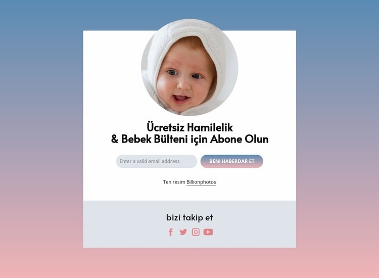 Ücretsiz hamilelik ve bebek bülteni Web sitesi tasarımı