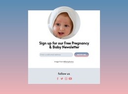 Free Pregnancy And Baby Newsletter - Beautiful Web Page Design