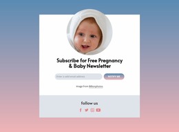 Free Pregnancy And Baby Newsletter - Website Mockup