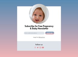 Free Pregnancy And Baby Newsletter - WordPress Template