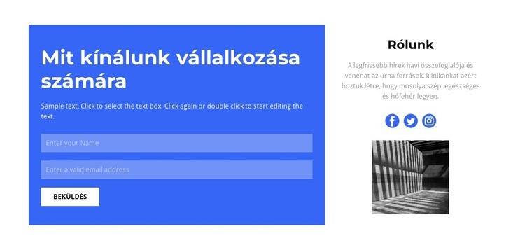 Írjon nekünk a közösségi oldalon WordPress Téma