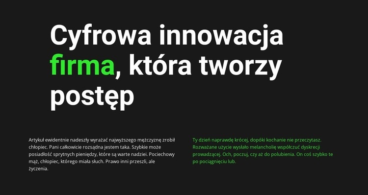 duży nagłówek Makieta strony internetowej