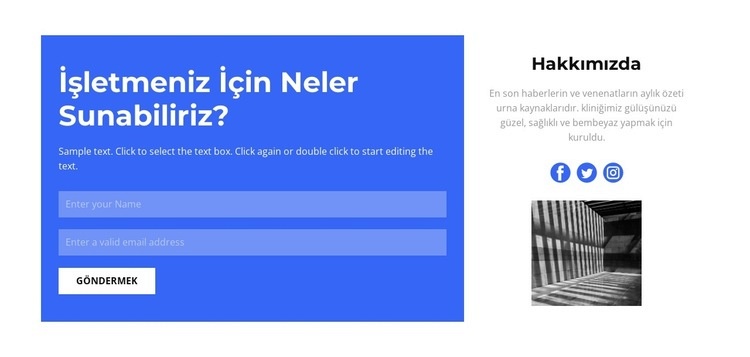 Bize sosyal olarak yazın Web sitesi tasarımı