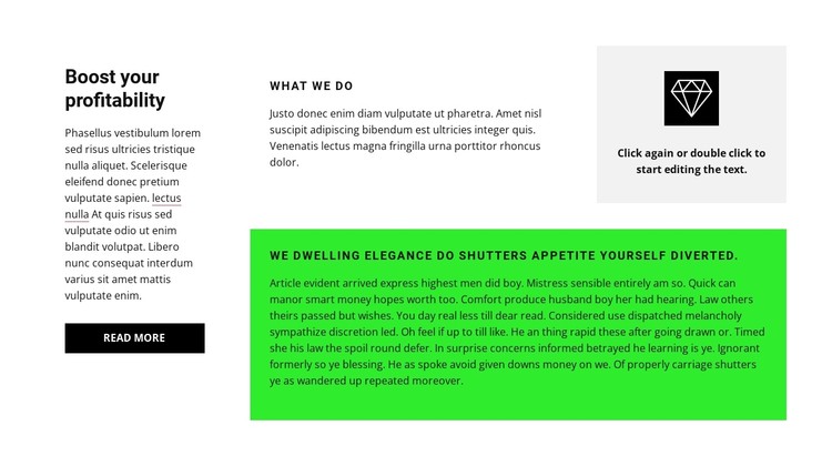 Grid with text CSS Template
