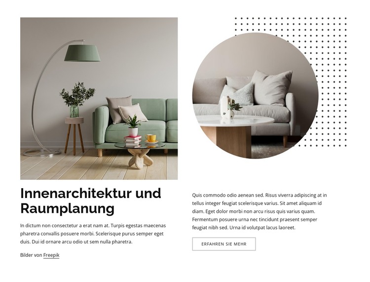 Prozess der Innenarchitektur HTML-Vorlage