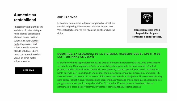 Cuadrícula con texto Plantillas de creación de sitios web