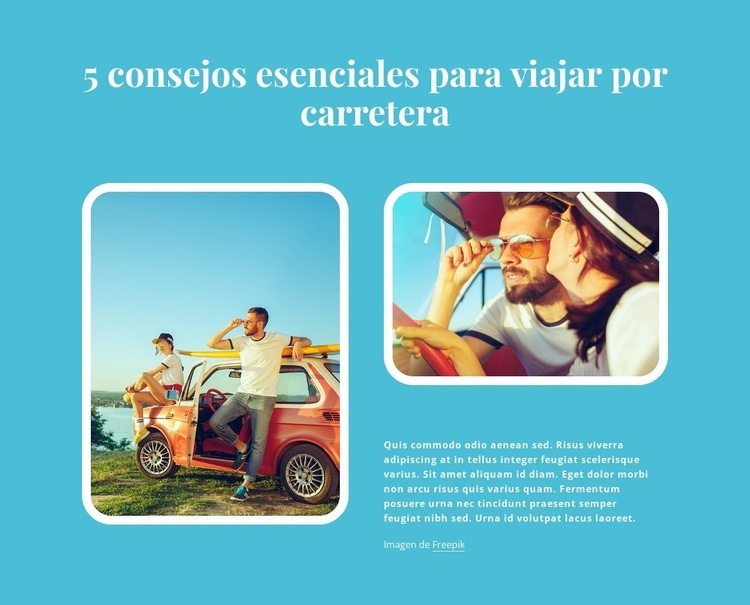 Viajes esenciales por carretera Diseño de páginas web