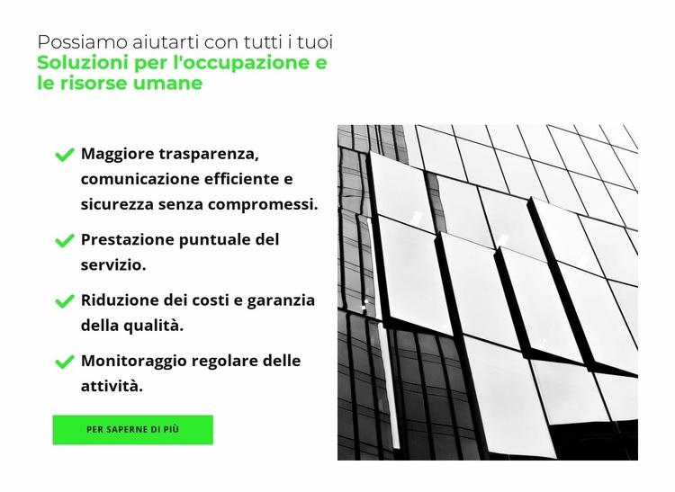 Grande elenco di vantaggi Modelli di Website Builder