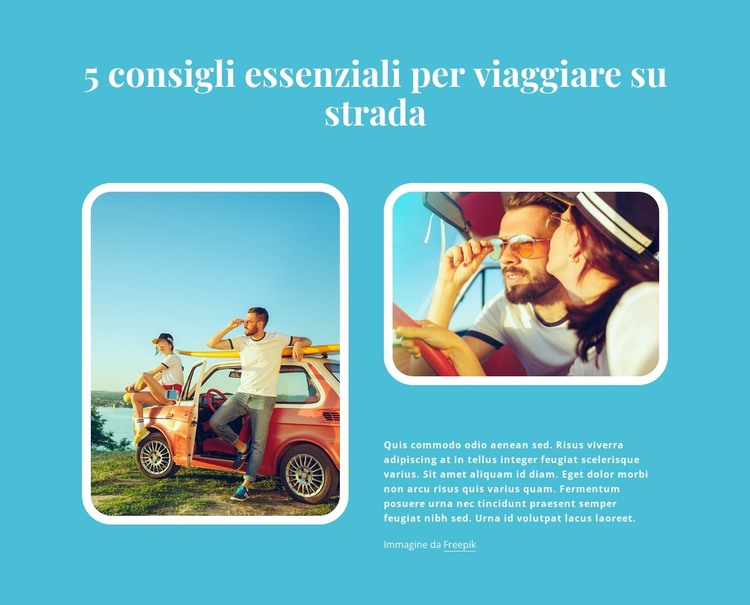 Viaggio su strada essenziale Modello HTML