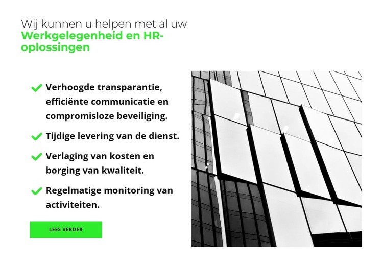 Grote lijst met voordelen Html Website Builder