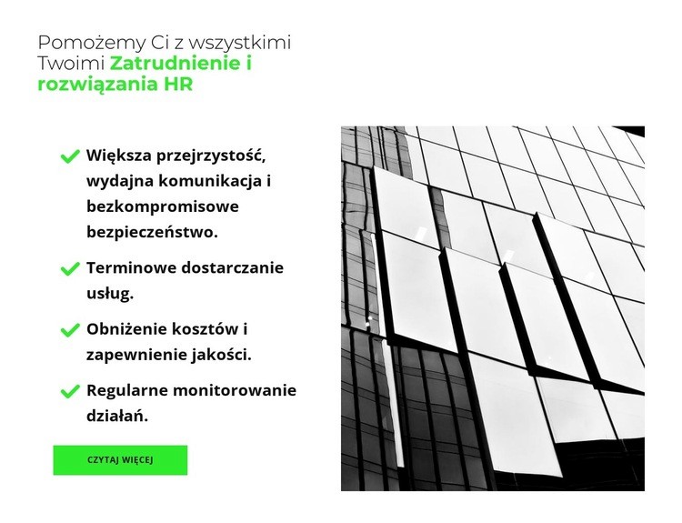 Duża lista korzyści Makieta strony internetowej