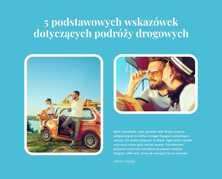 Niezbędna podróż po drogach Motyw WordPress