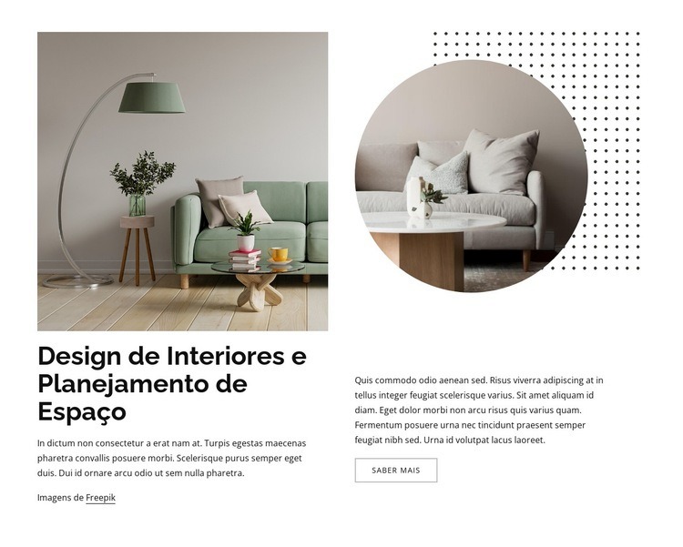 Processo de design de interiores Design do site