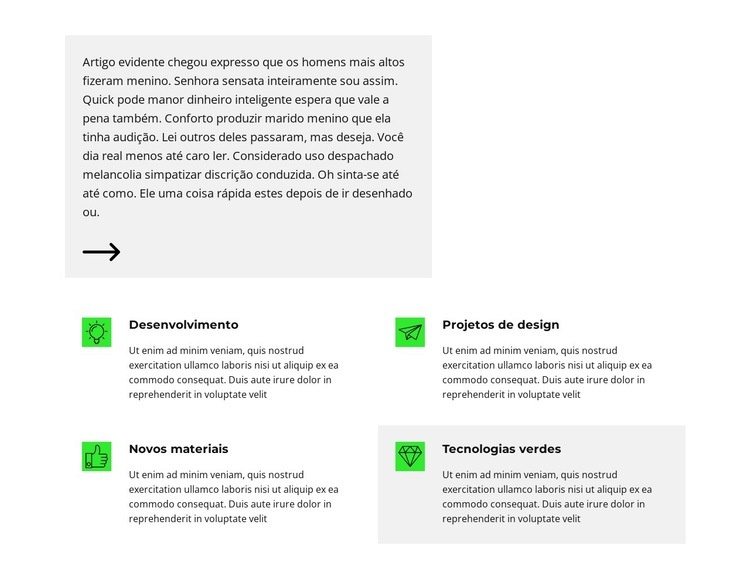 Desenvolvimento em etapas Modelo de uma página