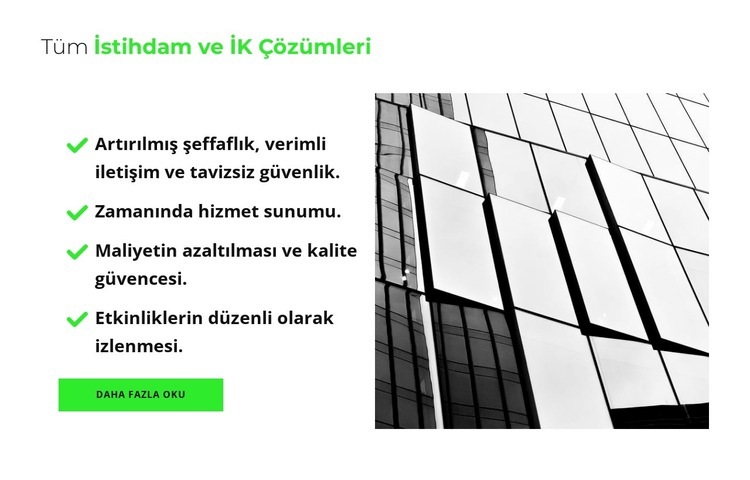 Büyük avantajlar listesi Html Web Sitesi Oluşturucu