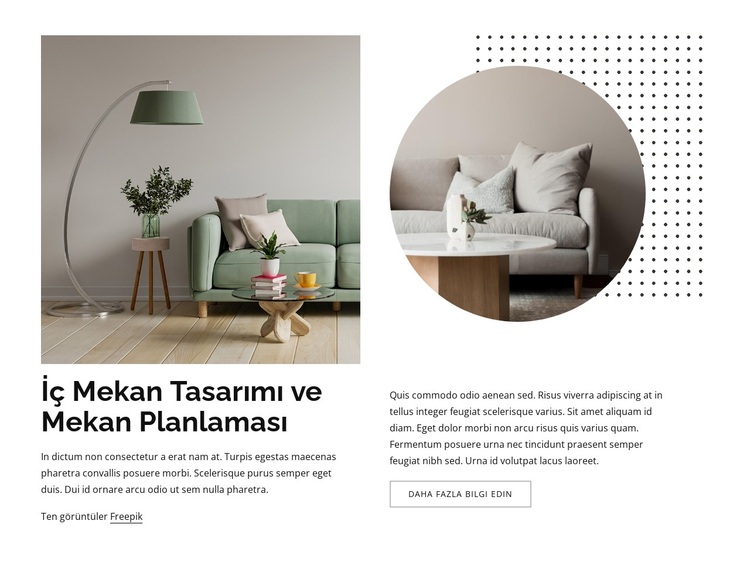 İç tasarım süreci WordPress Teması