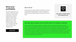 Ready To Use Site Design For Grid With Text