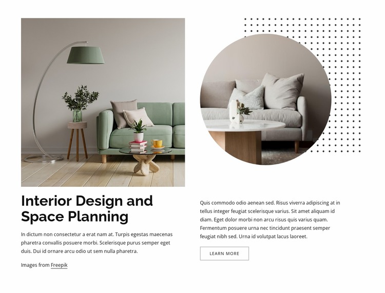 Interior design process Website Mockup