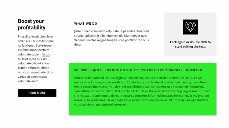 Grid with text Website Template