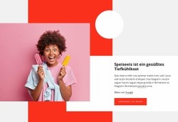 Gesüßte Tiefkühlkost – PSD-Website-Mockup