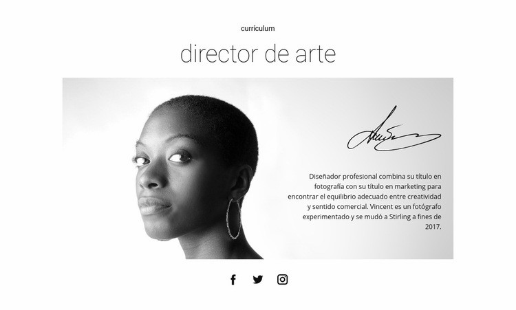 Currículum del líder de diseño Creador de sitios web HTML