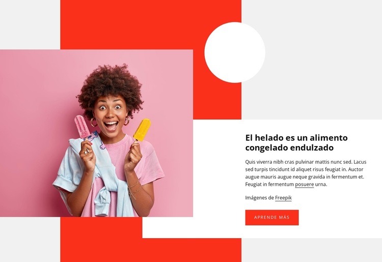 Alimentos congelados endulzados Plantillas de creación de sitios web