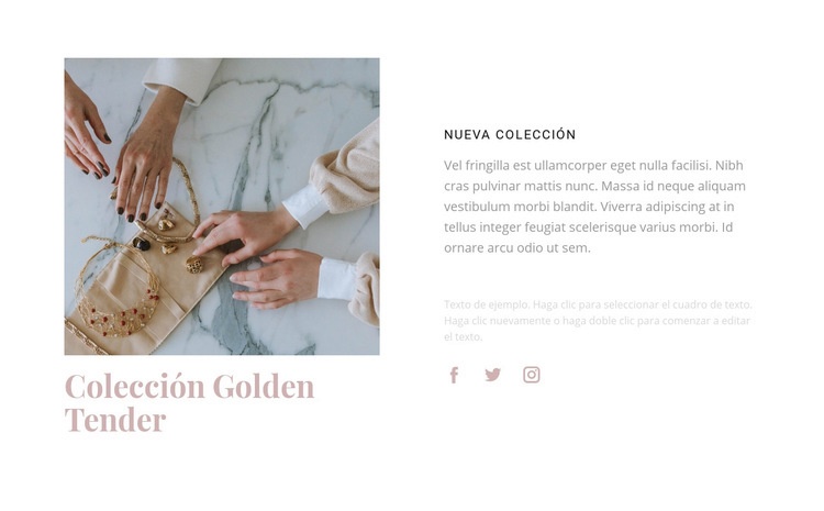 Colección golden tender Página de destino