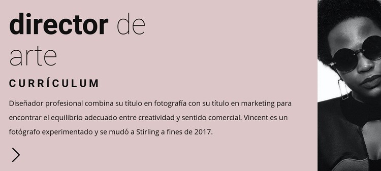 Currículum para líder de arte Plantilla de sitio web