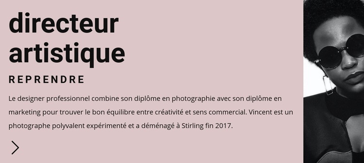 CV pour le leader artistique Conception de site Web