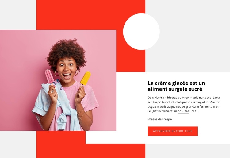 Aliments surgelés sucrés Modèle de site Web