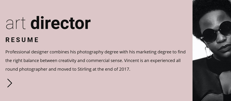 Resume for art leader Homepage Design