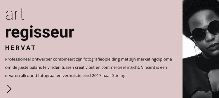 Hervatten voor kunstleider Html Website Builder