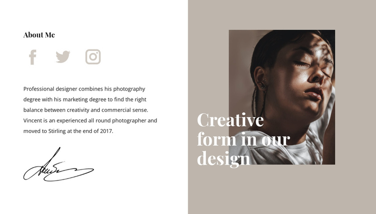 Creative form and style One Page Template
