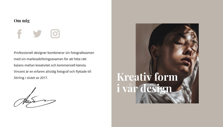 Kreativ form och stil CSS -mall