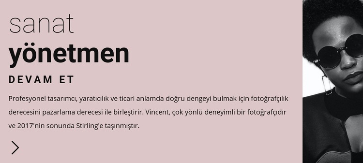 Sanat lideri için özgeçmiş WordPress Teması