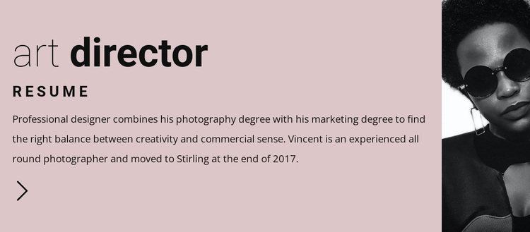 Resume for art leader Website Design