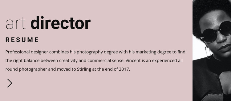 Resume for art leader Website Mockup