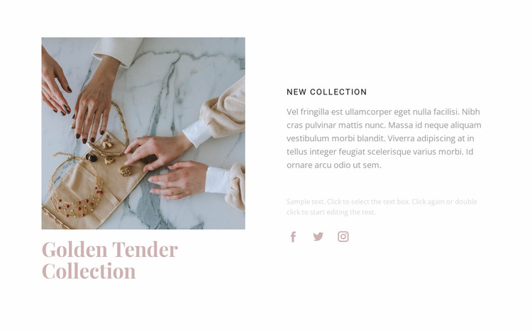 Golden tender collection Website Mockup