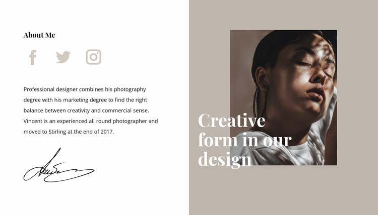Creative form and style Landing Page