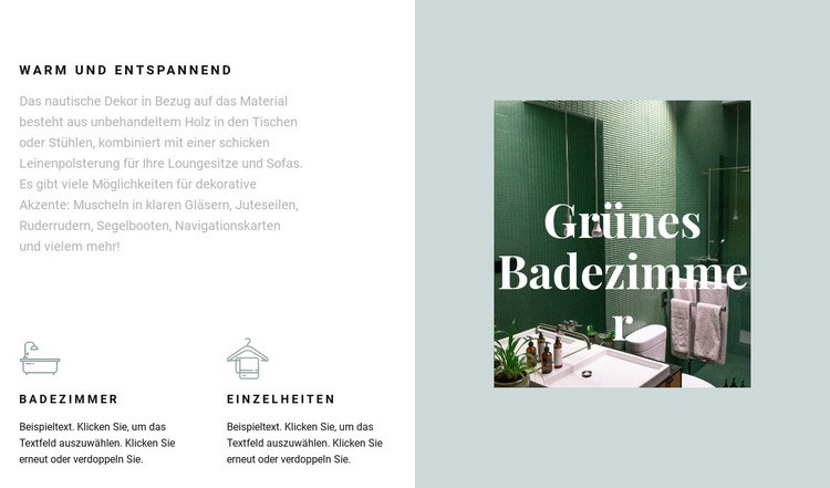 Grünes Badezimmer CSS-Vorlage