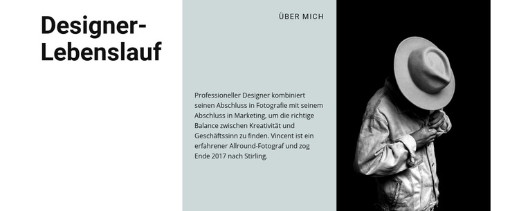 Lebenslauf des Kunstschöpfers HTML Website Builder