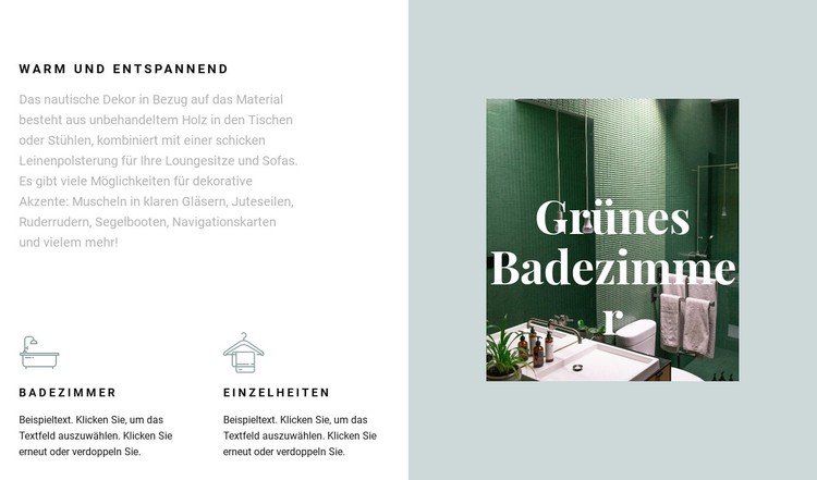 Grünes Badezimmer WordPress-Theme