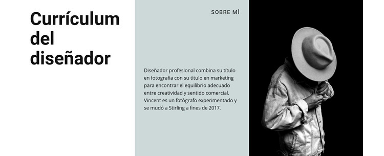 Currículum del creador de arte Creador de sitios web HTML