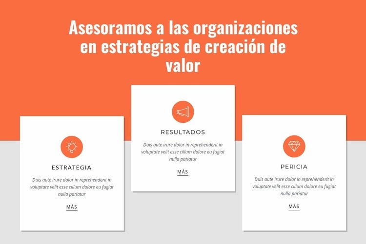 Creación de valor para los clientes Maqueta de sitio web