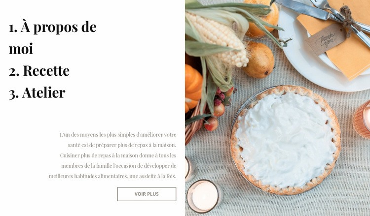 Blog de cuisine Maquette de site Web