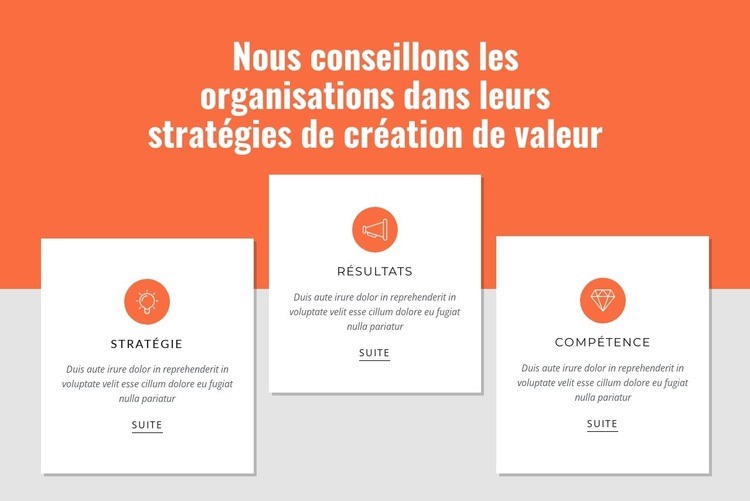 Créer de la valeur pour les clients Maquette de site Web