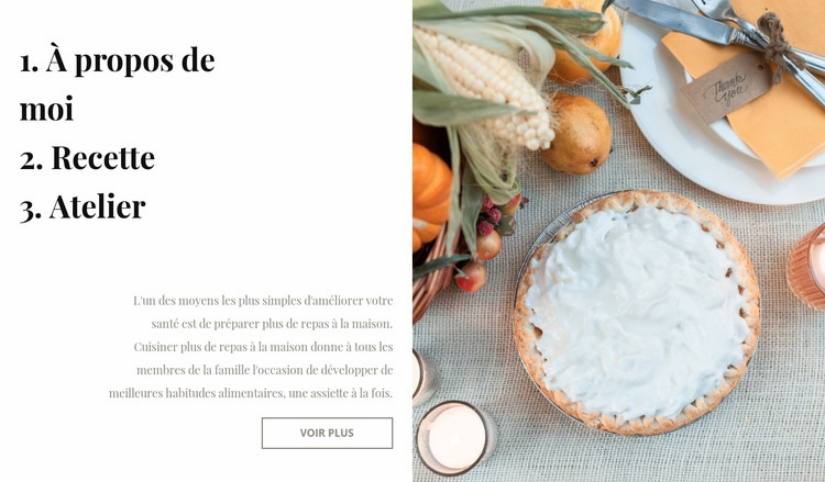 Blog de cuisine Modèle de site Web