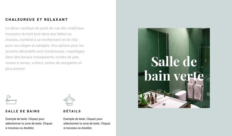 Salle de bain verte Thème WordPress
