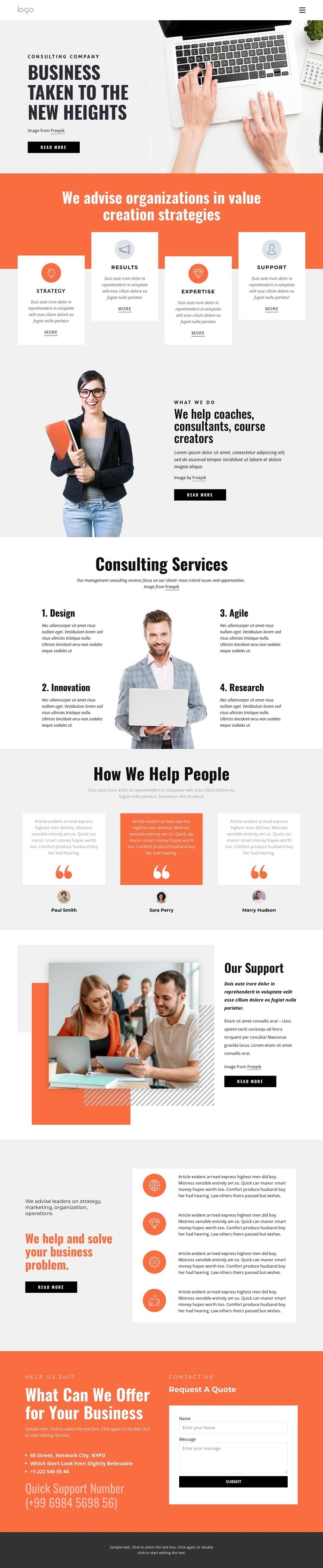 Effective business strategies Homepage Design
